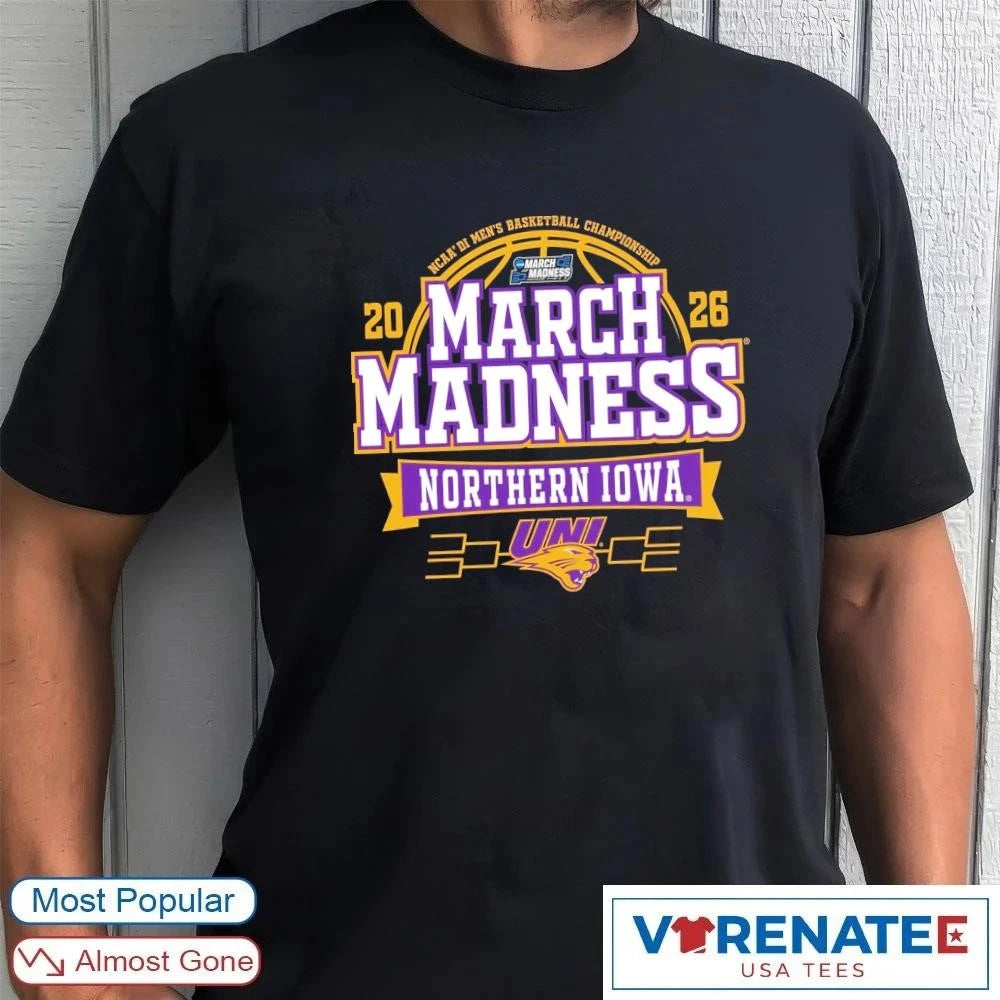 Official 2026 Northern Iowa Panthers NCAA DI Men’s Basketball March Madness Bound T-Shirt