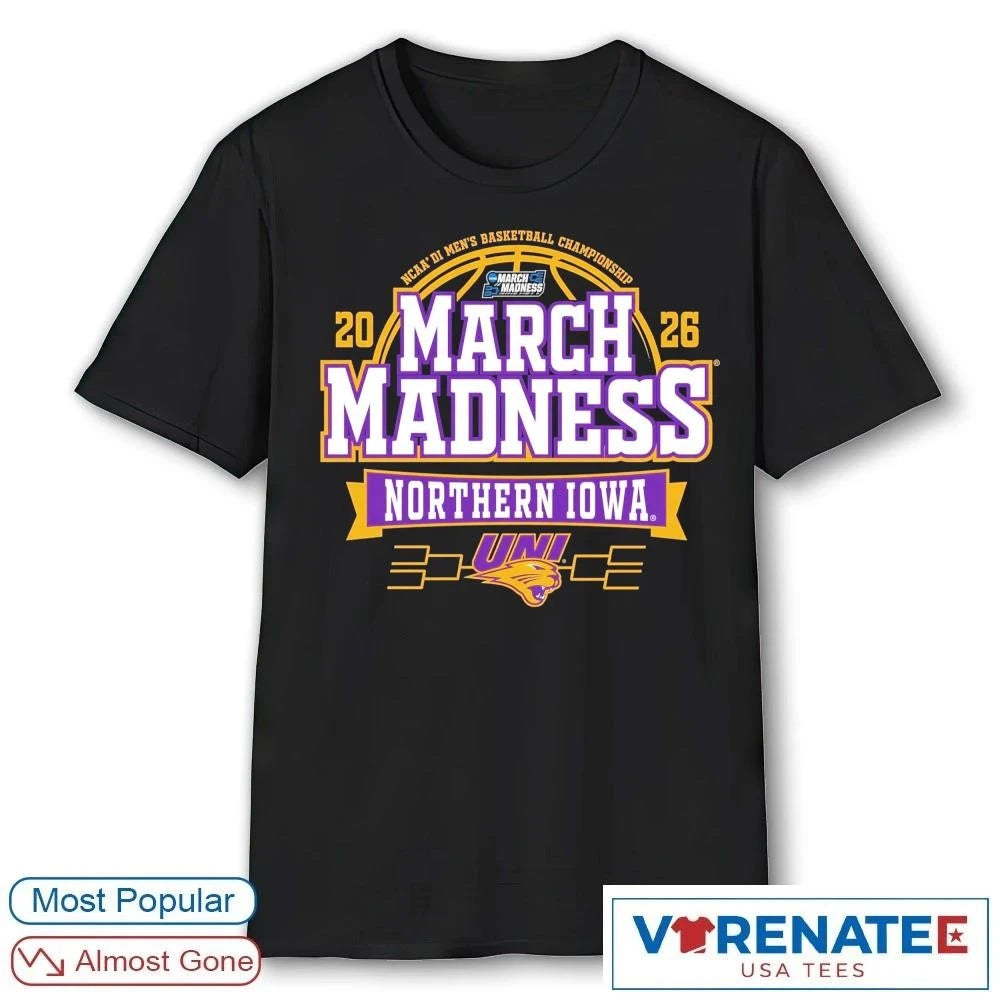 Official 2026 Northern Iowa Panthers NCAA DI Men’s Basketball March Madness Bound T-Shirt