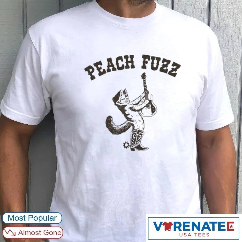Official 2026 Peach Fuzz Cowboy Cat T-Shirt