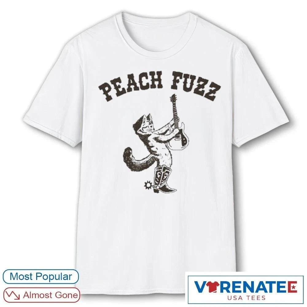 Official 2026 Peach Fuzz Cowboy Cat T-Shirt