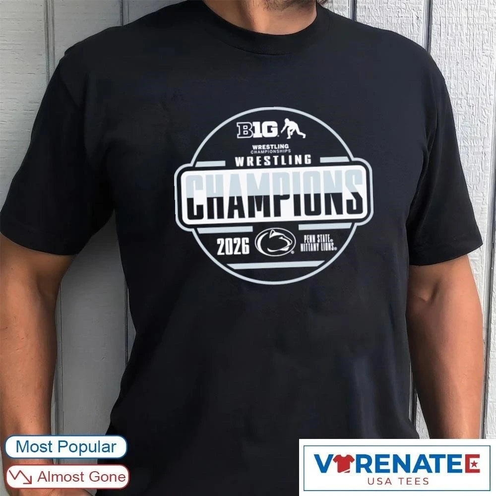 Official 2026 Penn State Nittany Lions Big Ten Men’s Wrestling Tournament Champions Locker Room T-Shirt for fans
