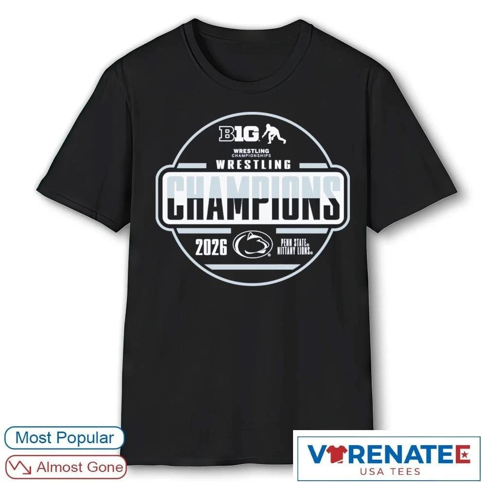 Official 2026 Penn State Nittany Lions Big Ten Men’s Wrestling Tournament Champions Locker Room T-Shirt for fans