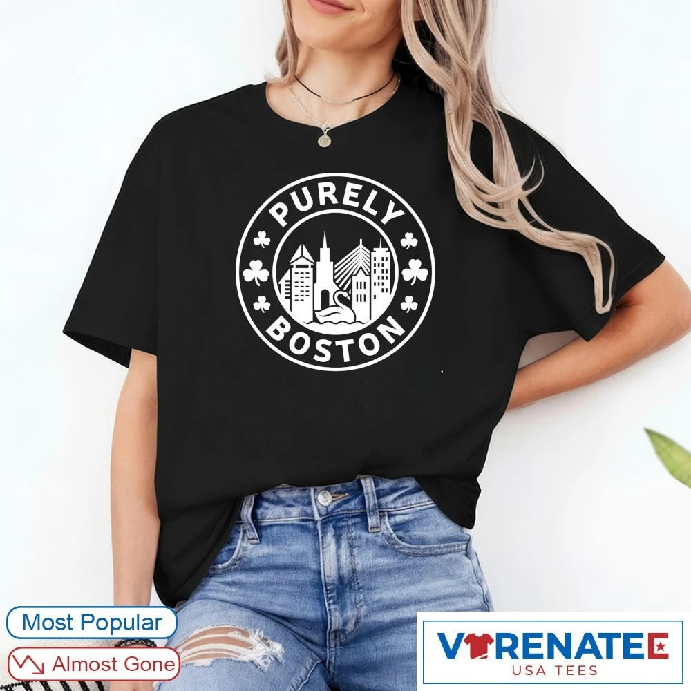 Official 2026 Purely Boston Shamrock Logo T-Shirt