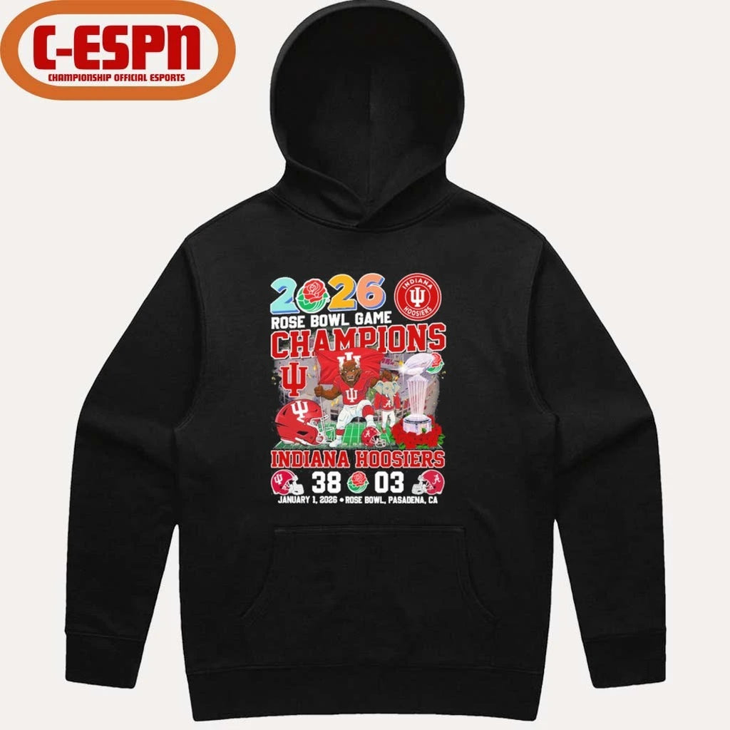 Official 2026 Rose Bowl Game Champions Indiana Beat Alabama 38-3 Shirt