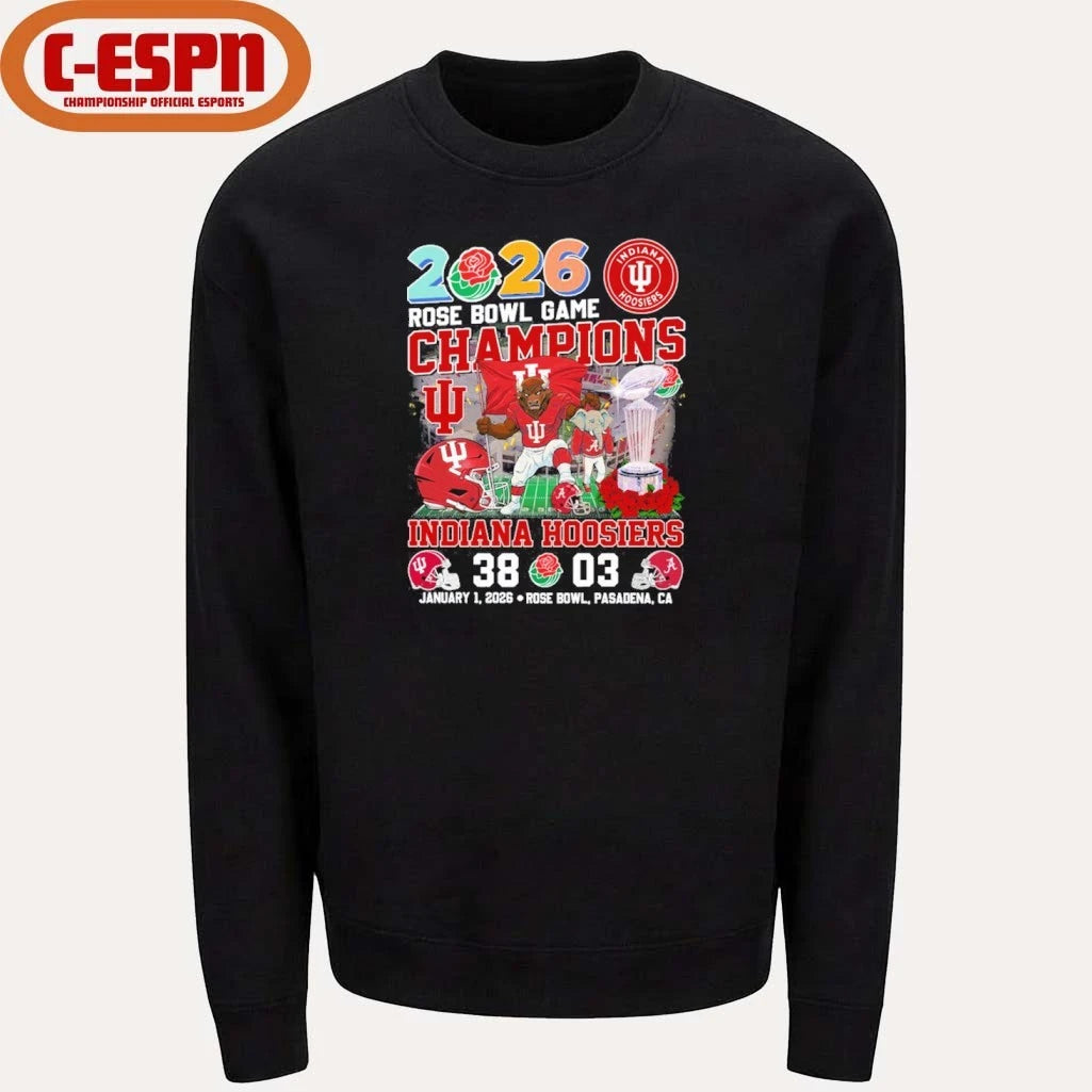 Official 2026 Rose Bowl Game Champions Indiana Beat Alabama 38-3 Shirt