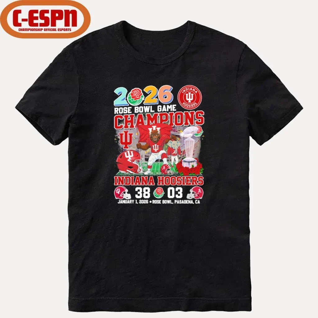 Official 2026 Rose Bowl Game Champions Indiana Beat Alabama 38-3 Shirt