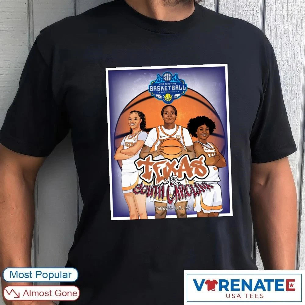Official 2026 SEC Women’s Basketball Tournament Texas vs. South Carolina Greenville, SC Poster T-Shirt