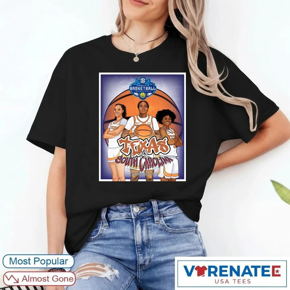 Official 2026 SEC Women’s Basketball Tournament Texas vs. South Carolina Greenville, SC Poster T-Shirt