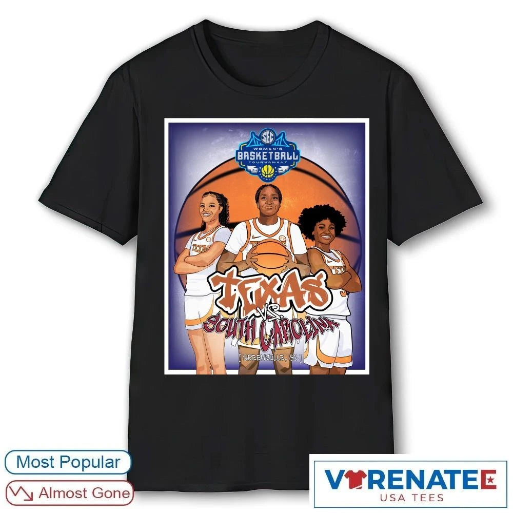 Official 2026 SEC Women’s Basketball Tournament Texas vs. South Carolina Greenville, SC Poster T-Shirt