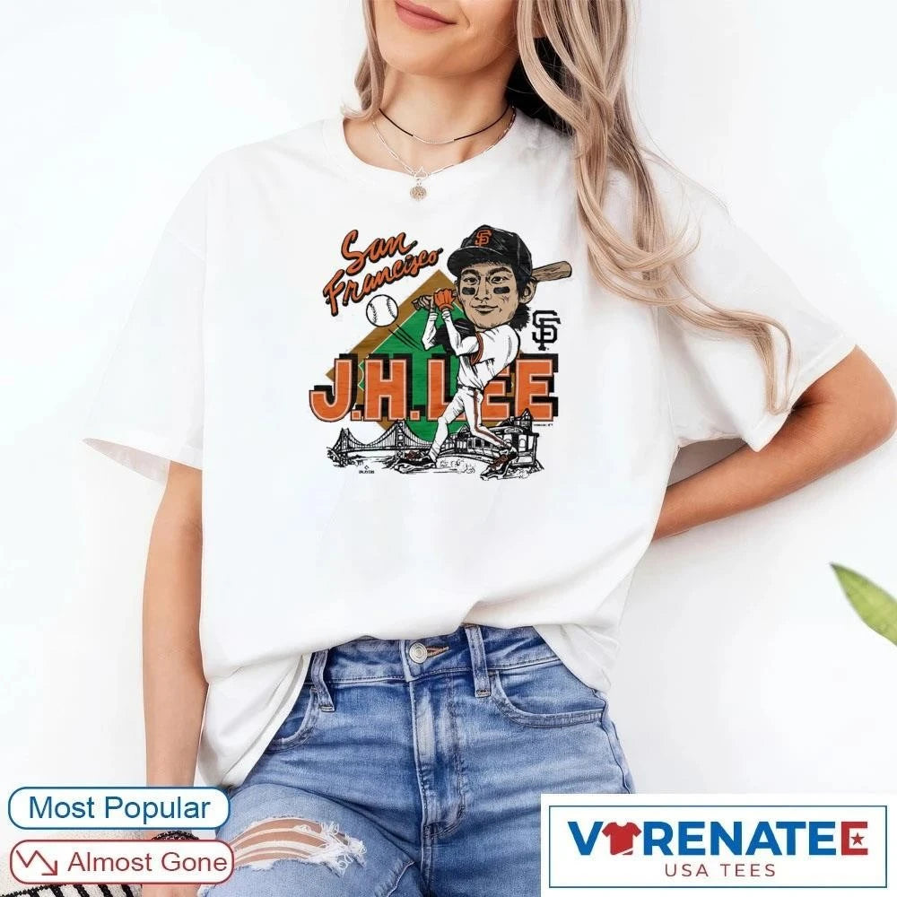 Official 2026 San Francisco Giants Jung Hoo Lee Caricature Homage T-Shirt