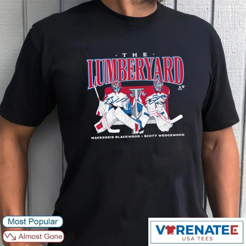 Official 2026 Scott Wedgewood and Mackenzie Blackwood The Lumberyard Colorado Avalanche t-shirt