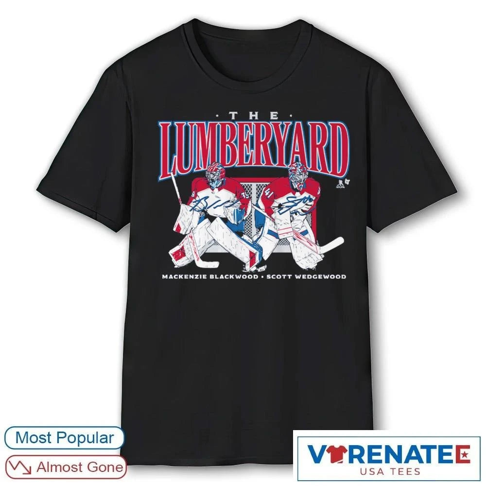 Official 2026 Scott Wedgewood and Mackenzie Blackwood The Lumberyard Colorado Avalanche t-shirt