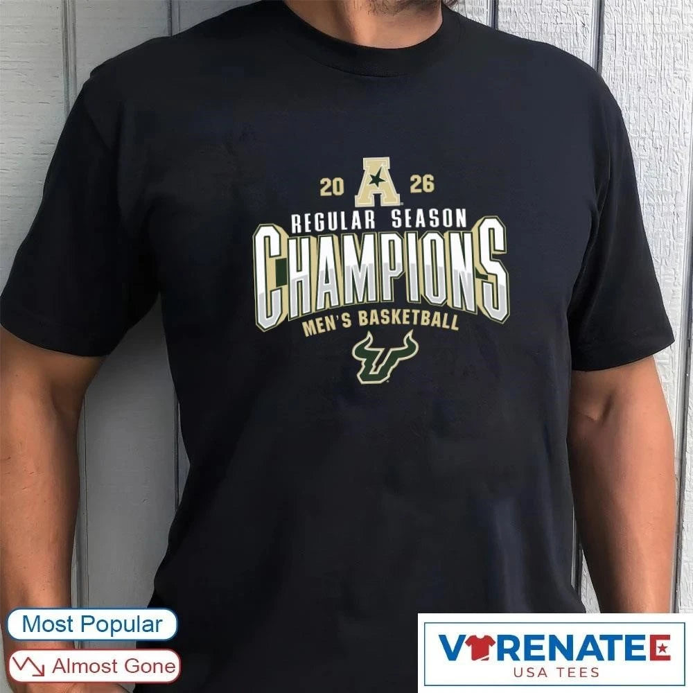 Official 2026 South Florida Bulls AAC Men’s Basketball Regular Season Champions Locker Room shirt