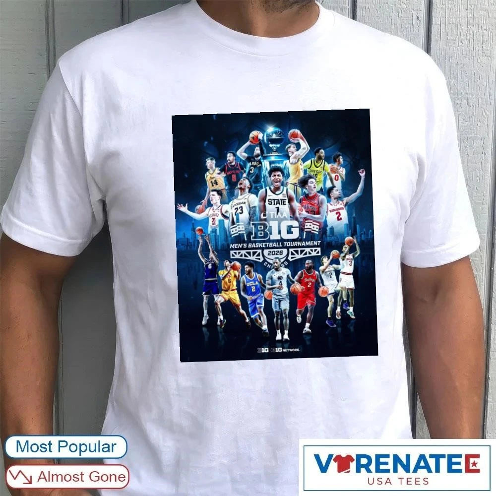 Official 2026 TIAA Big Ten Men’s Basketball Tournament Chicago Poster T-Shirt