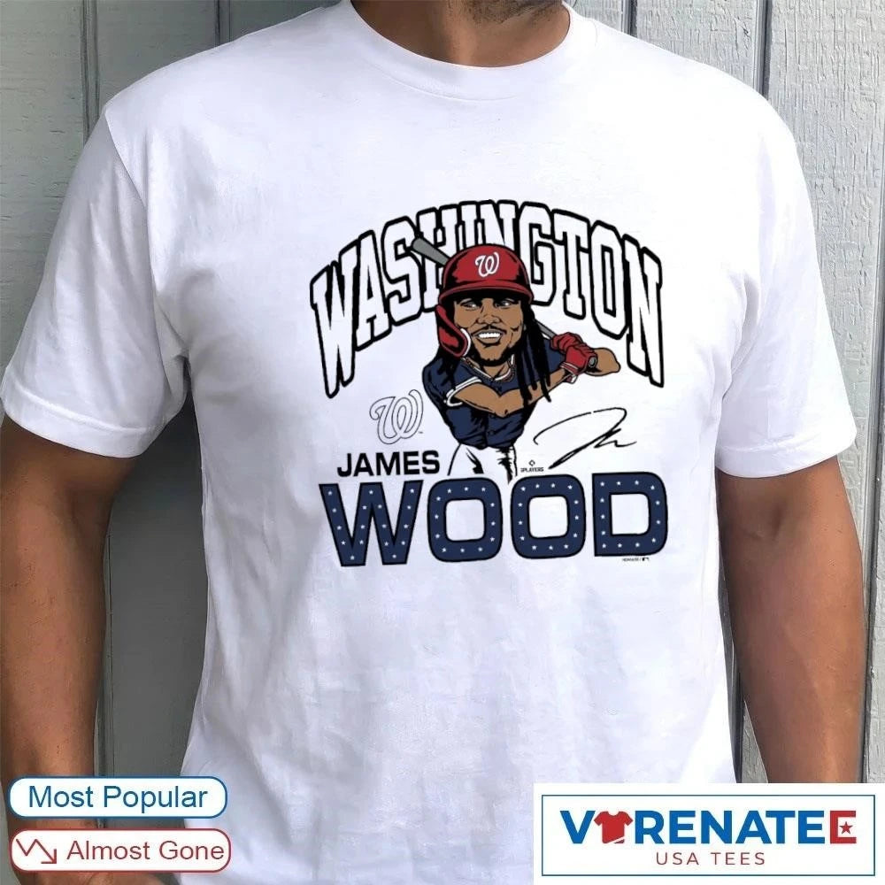 Official 2026 Washington Nationals James Wood Signature Caricature Homage T-Shirt