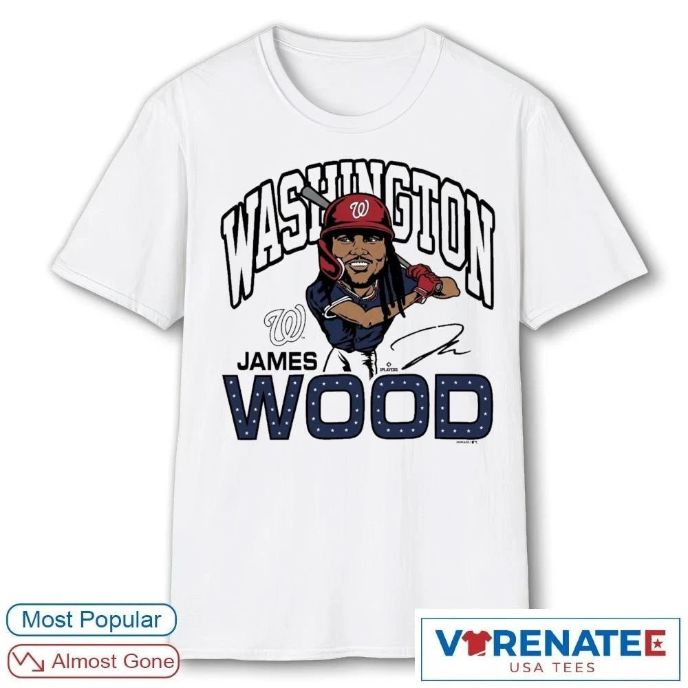 Official 2026 Washington Nationals James Wood Signature Caricature Homage T-Shirt