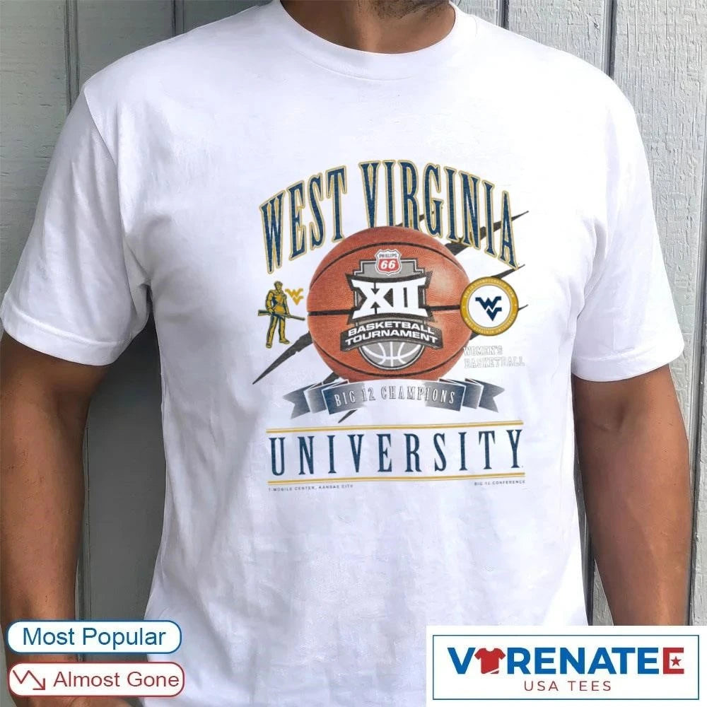 Official 2026 West Virginia University Mountaineers Big 12 Women’s Basketball Champions T-Shirt for fans