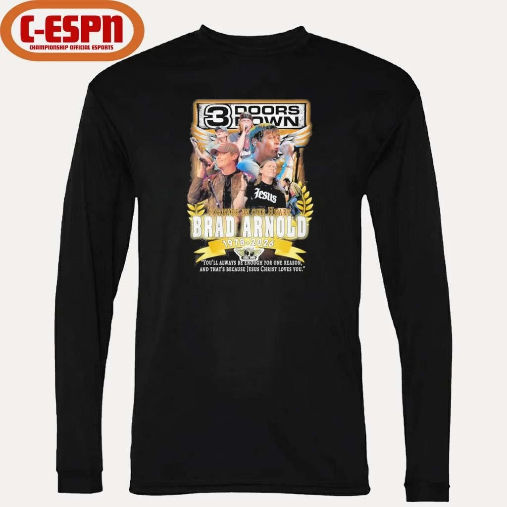 Official 3 Doors Down Brad Arnold 1978-2026 Forever In Our Heart Shirt