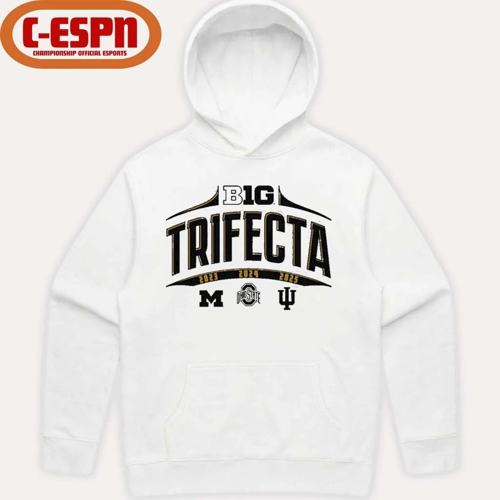 Official 3-Peat Big Ten College Football National Champions Trifecta T-Shirt