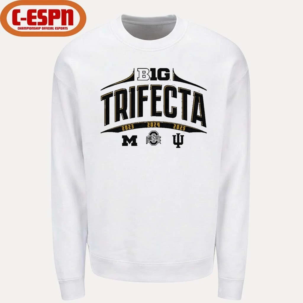 Official 3-Peat Big Ten College Football National Champions Trifecta T-Shirt