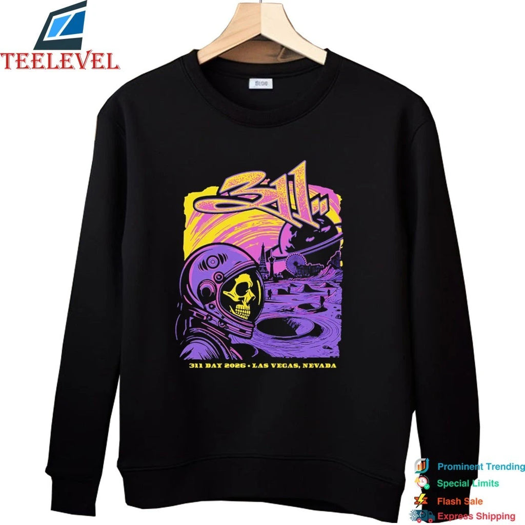 Official 311 Day 2026 Las Vegas Nevada Astronaut Skull Shirts