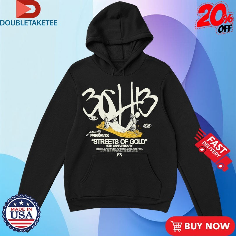 Official 3OH!3 Streets Of Gold 15th Anniversary Rats Shirts