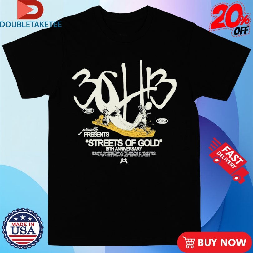 Official 3oh!3 15th Anniversary Of Streets Of Gold Shirts