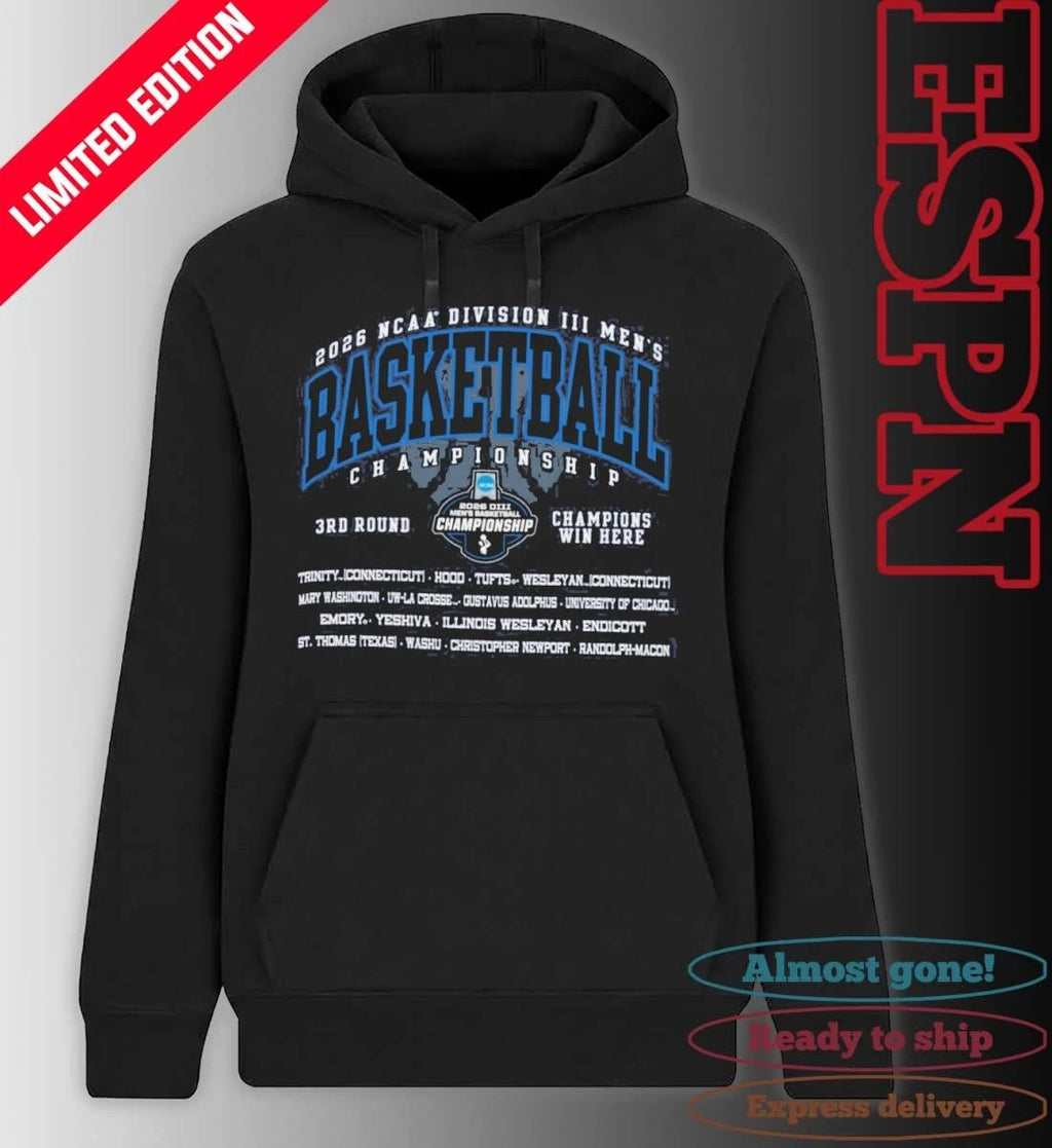Official 3rd Round 2026 NCAA DIII Men’s Basketball Championship T-Shirt