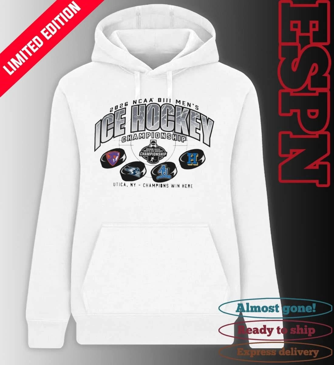 Official 4 Teams 2026 NCAA Division III Men’s Ice Hockey Championship Shirt