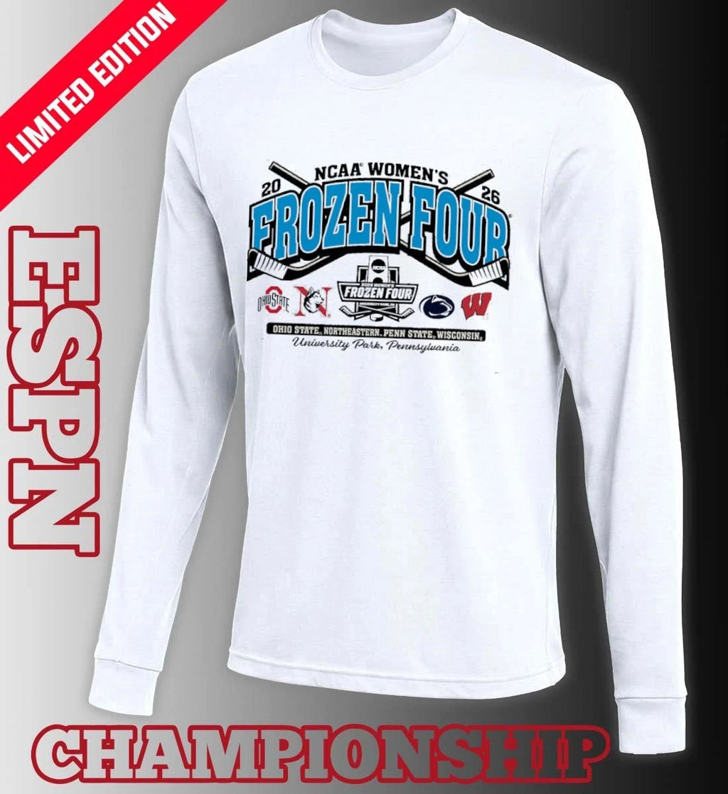 Official 4 Teams NCCA Women’s Hockey 2026 Frozen Four T-Shirt