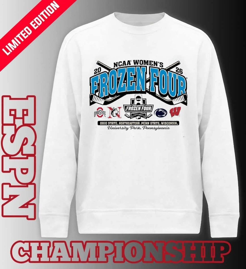 Official 4 Teams NCCA Women’s Hockey 2026 Frozen Four T-Shirt