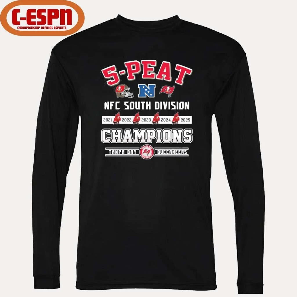 Official 5 Peat NFC South Champions Tampa Bay Buccaneers Shirt