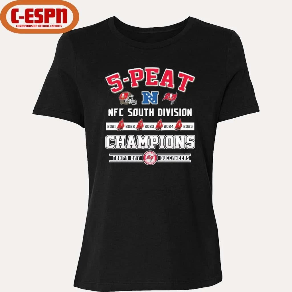 Official 5 Peat NFC South Champions Tampa Bay Buccaneers Shirt