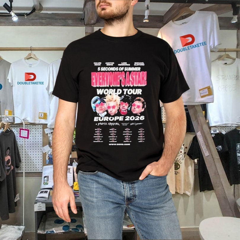 Official 5 Seconds Of Summer 5SOS Everyone’s A Star World Tour Europe Leg 2026 Tour Dates And Stops Celebrating 6th Shirts