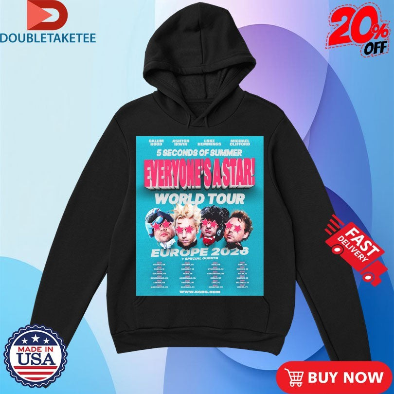 Official 5 Seconds of Summer Everyone’s A Star 2026 World Tour Europe Schedule Cities Tour Dates Shirts