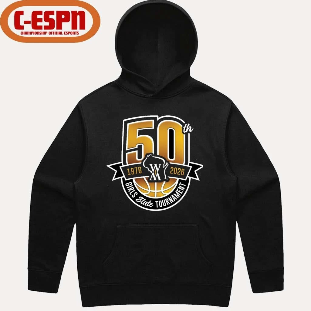 Official 50th 1976-2026 WIAA Girls State Basketball Tournament Shirt