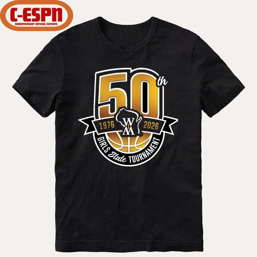 Official 50th 1976-2026 WIAA Girls State Basketball Tournament Shirt