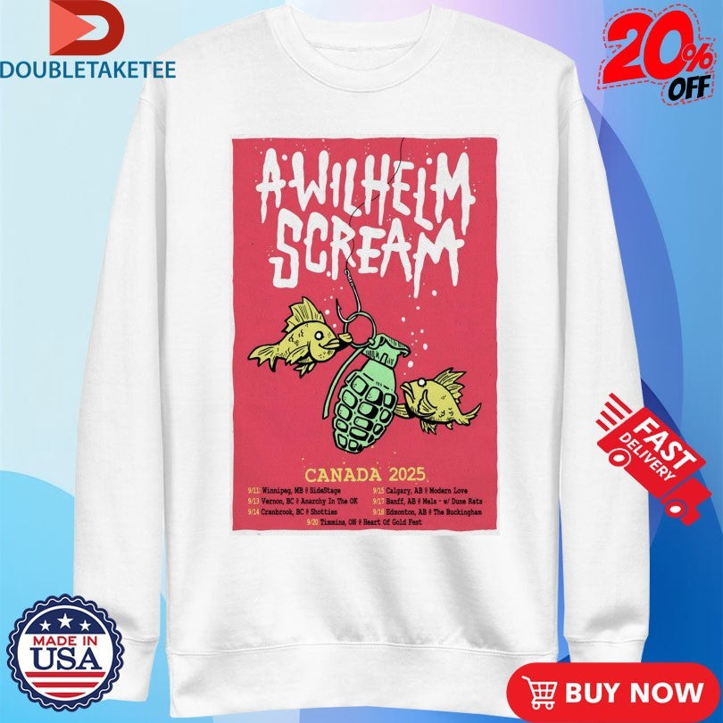 Official A Wilhelm Scream 2025 Canada Tour Dates Fish Shirts