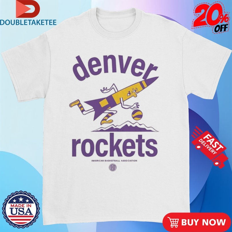 Official ABA Denver Rockets Dribbling Rocket Mascot Shirts