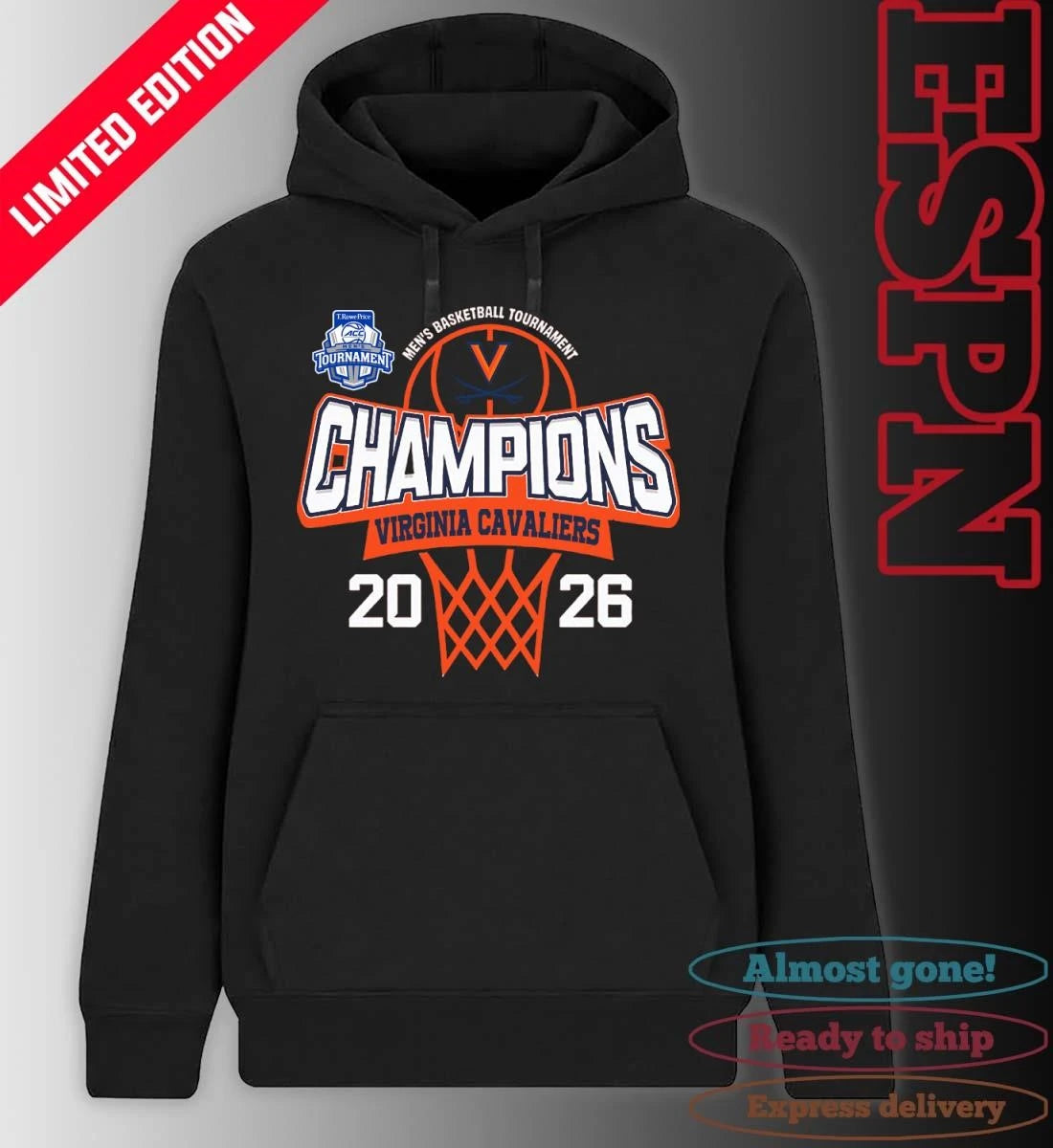Official ACC Men’s Basketball Tournament 2026 Champions Virginia Cavaliers T-Shirt