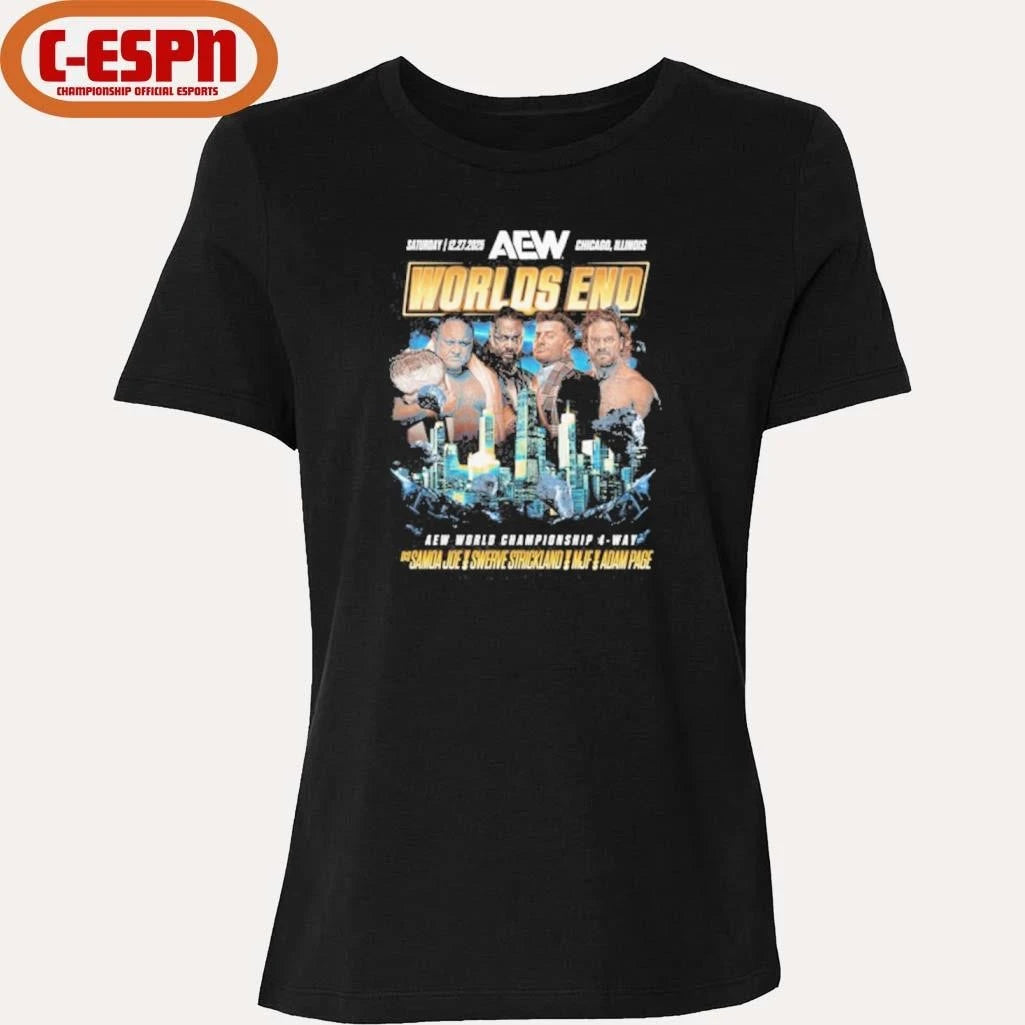 Official AEW Worlds End 2025 Matchup – Samoa Joe vs Hangman Adam Page vs Swerve Strickland vs MJF Shirt