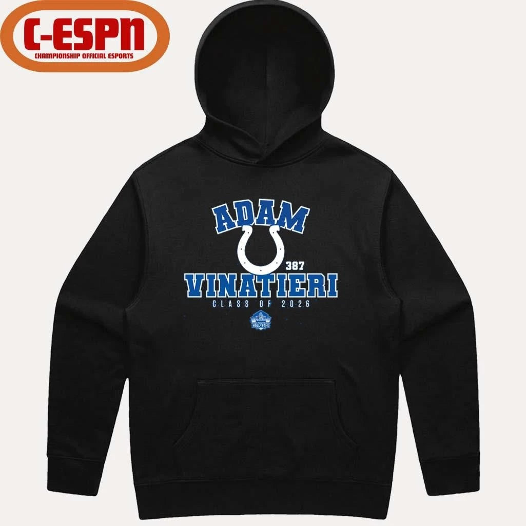 Official Adam Vinatieri Colts Class of 2026 Hall Of Fame Enshrinee T-Shirt