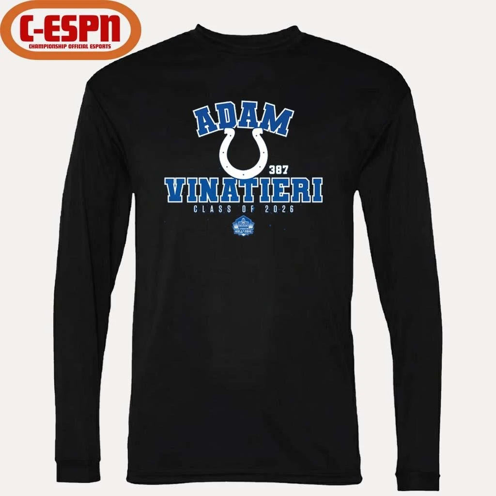 Official Adam Vinatieri Colts Class of 2026 Hall Of Fame Enshrinee T-Shirt