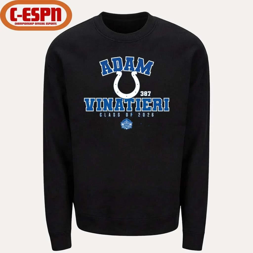 Official Adam Vinatieri Colts Class of 2026 Hall Of Fame Enshrinee T-Shirt