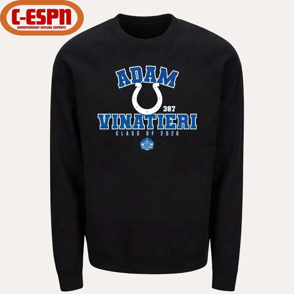 Official Adam Vinatieri Colts Class of 2026 Hall Of Fame Enshrinee T-Shirt