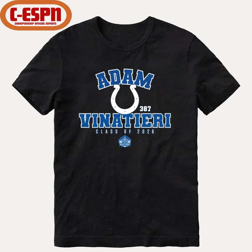 Official Adam Vinatieri Colts Class of 2026 Hall Of Fame Enshrinee T-Shirt
