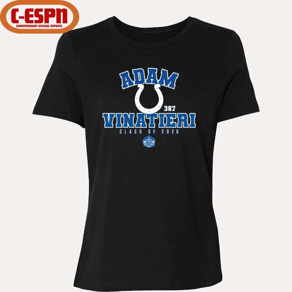 Official Adam Vinatieri Colts Class of 2026 Hall Of Fame Enshrinee T-Shirt