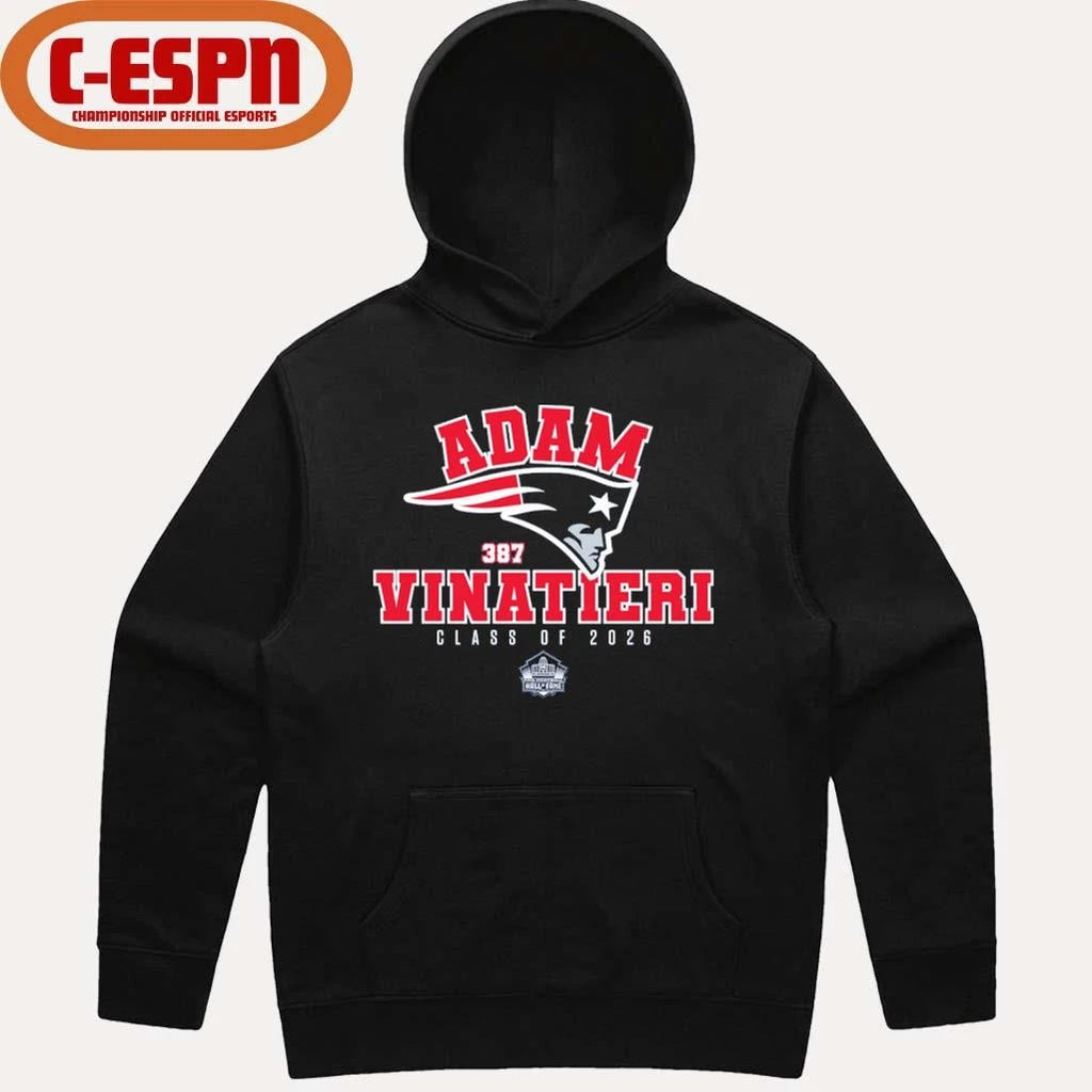 Official Adam Vinatieri NE Patriots Class of 2026 Hall Of Fame Enshrinee T-Shirt