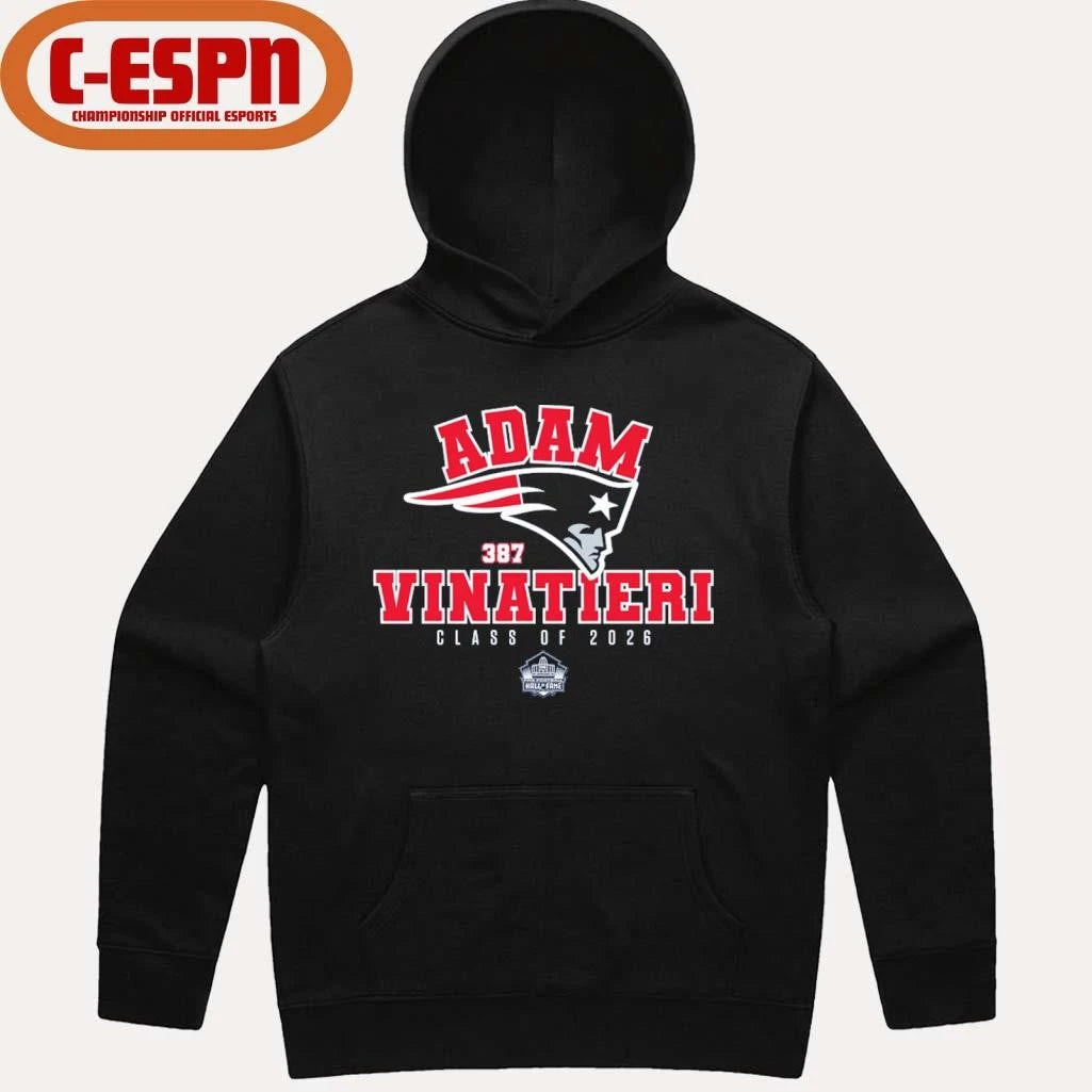 Official Adam Vinatieri NE Patriots Class of 2026 Hall Of Fame Enshrinee T-Shirt