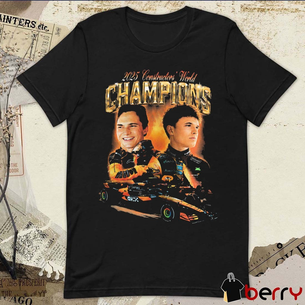 Adele Wears Lando and Oscar Formula 1 2025 Constructors World Champions t-shirt